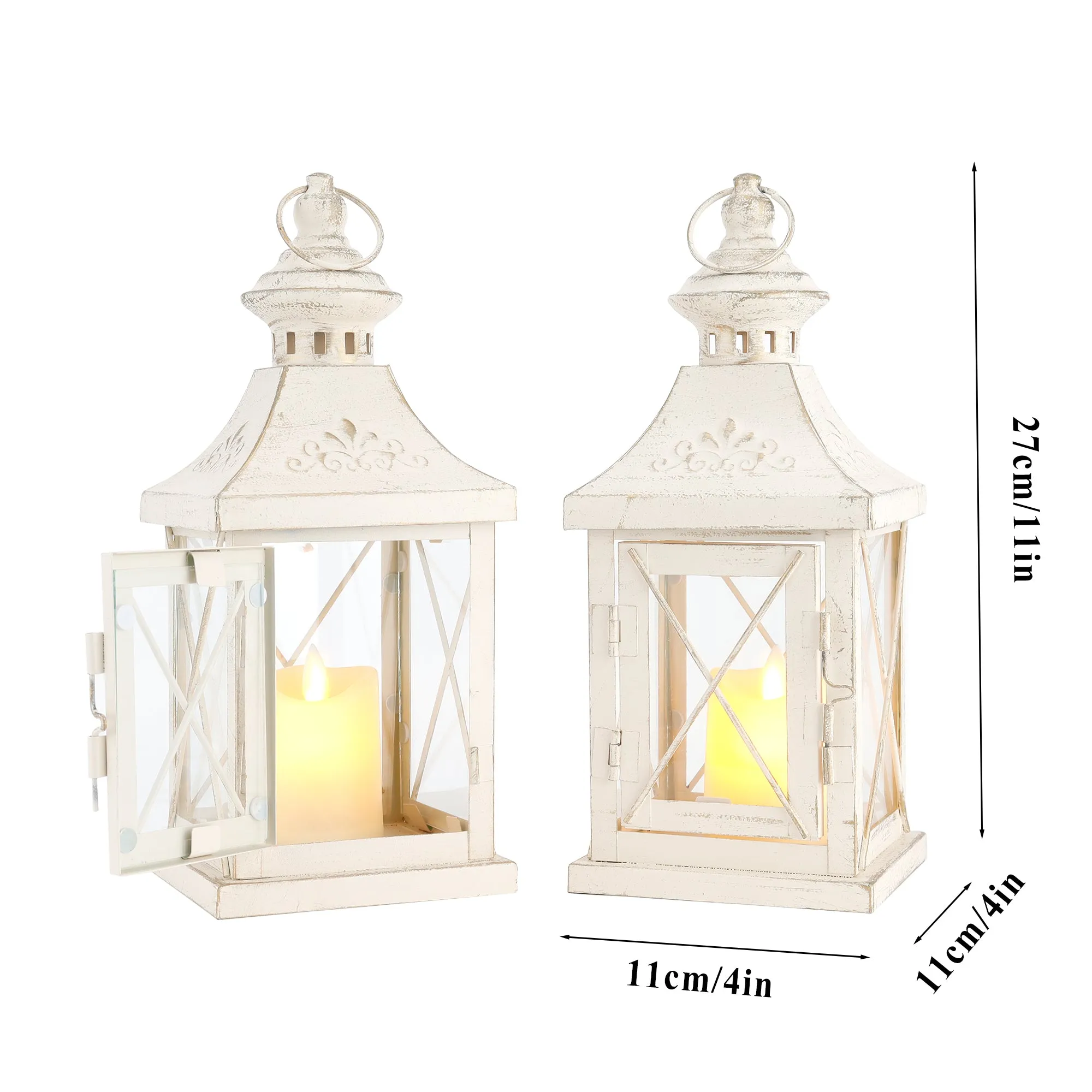 11'' High Decorative Candle Lantern (Set of2)