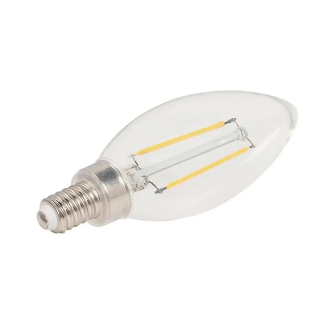 3.3W B11 Filament LED Dimmable Clear 2700K E12 (Candelabra) Base, 120 Volt, Box