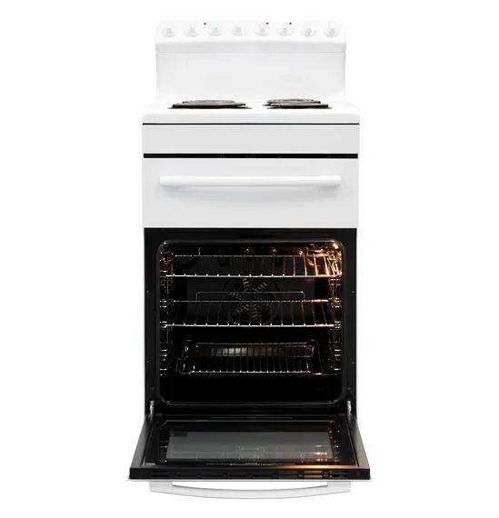 540mm Freestanding Stove, Radiant Coil Cooktop, Electric Oven, White FS54R