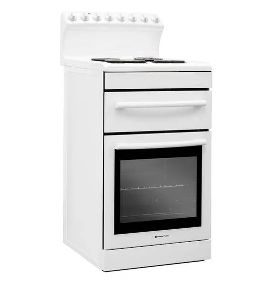 540mm Freestanding Stove, Radiant Coil Cooktop, Electric Oven, White FS54R