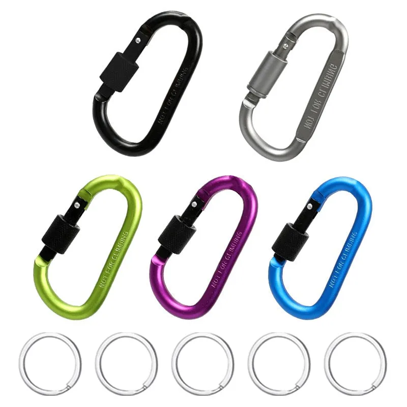 5PCS Carabiner Clips Aluminum Buckle