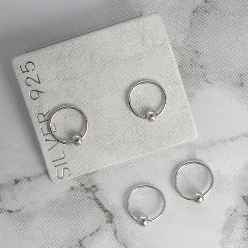 925 Silver 9mm Hoop Earrings