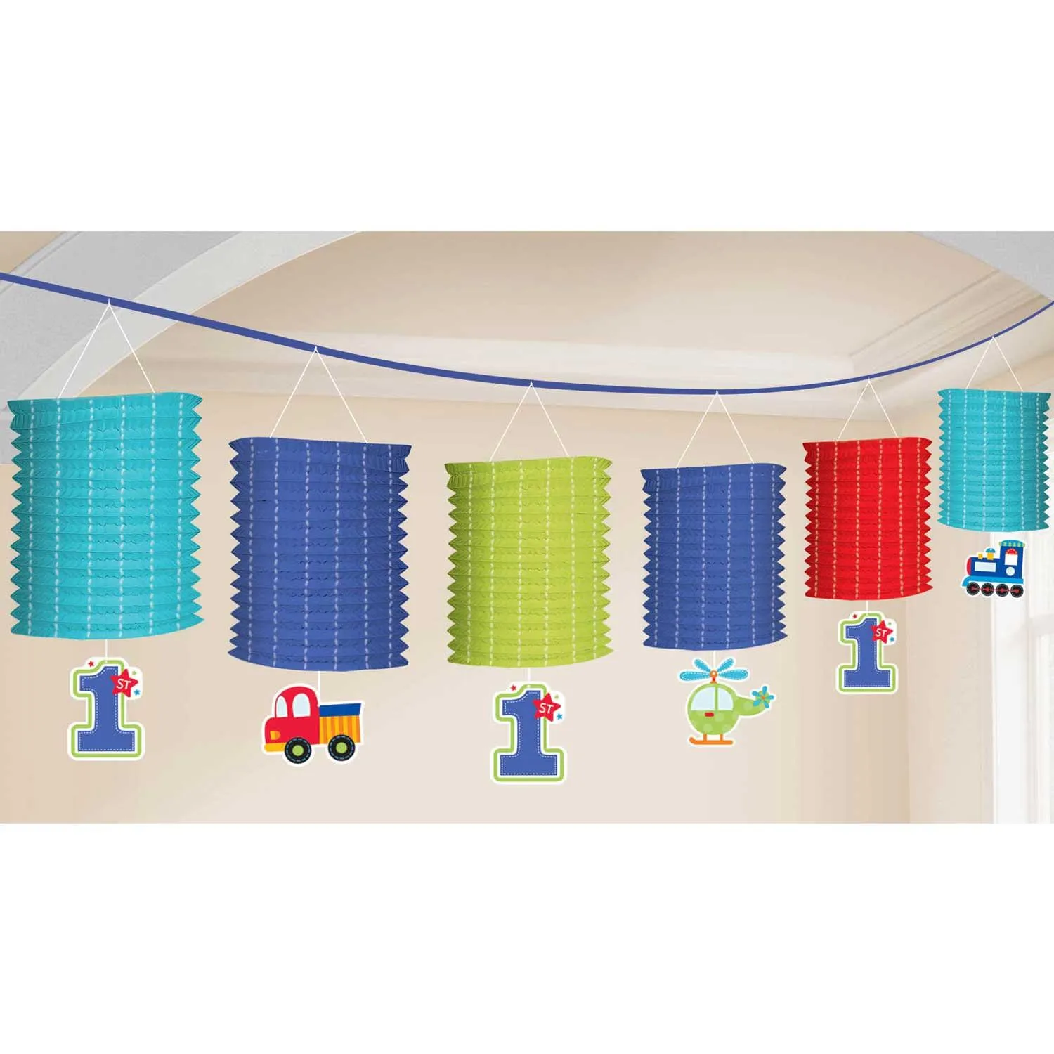 All Aboard Birthday Paper Lantern Garland 12ft