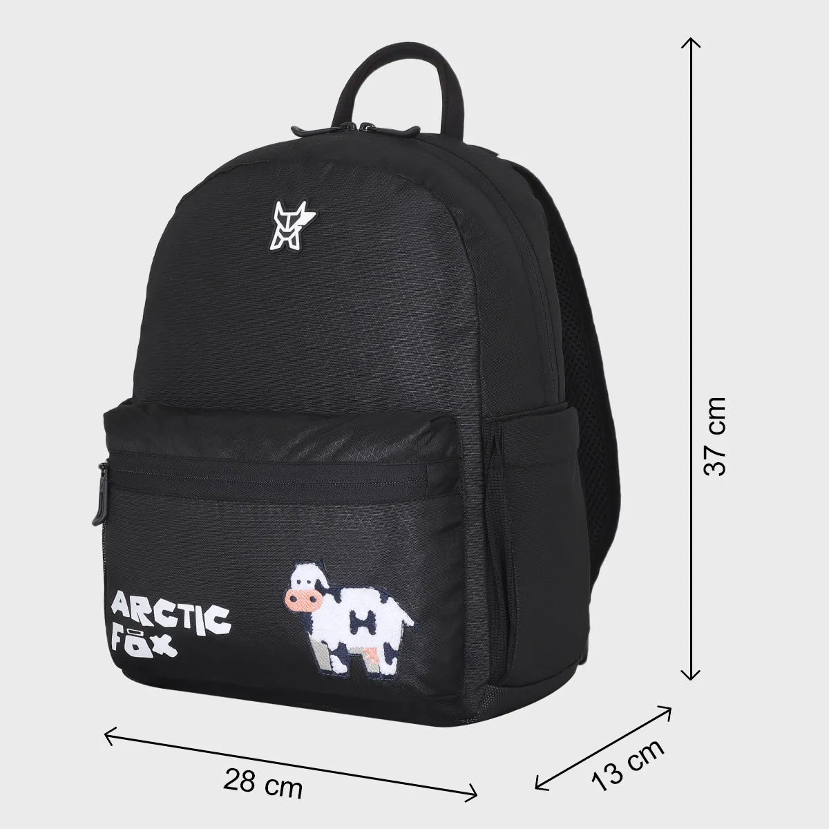 Arctic Fox Zoo Black School Backpack for Boys and Girls