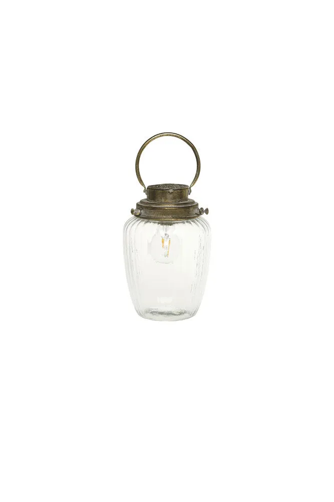 Battery Operated Glass Lantern - 2 Sizes Available