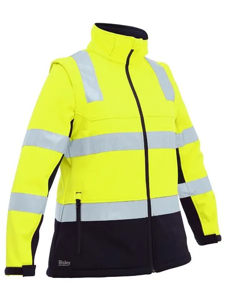 Bisley Women's Taped Two Tone Hi Vis 3-In-1 Soft Shell Jacket (BJL6078T)