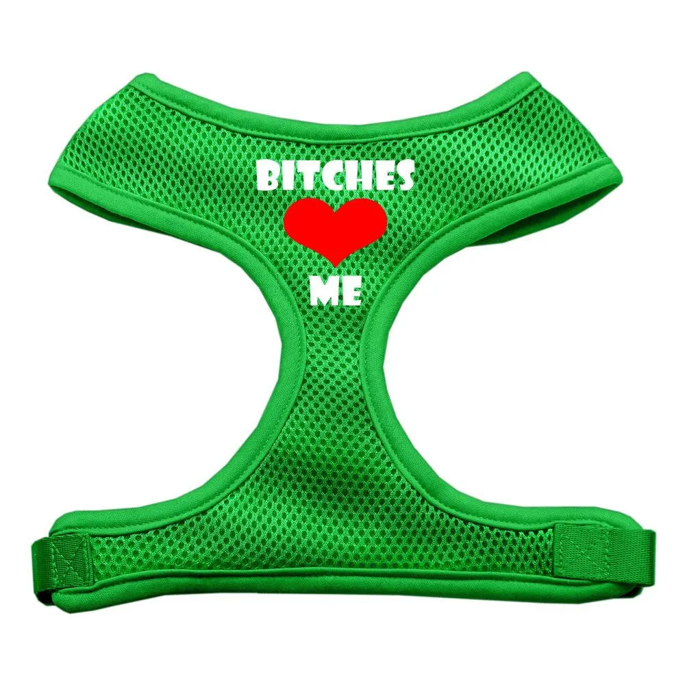 Bitches Love Me Soft Mesh Harnesses Emerald Green Large