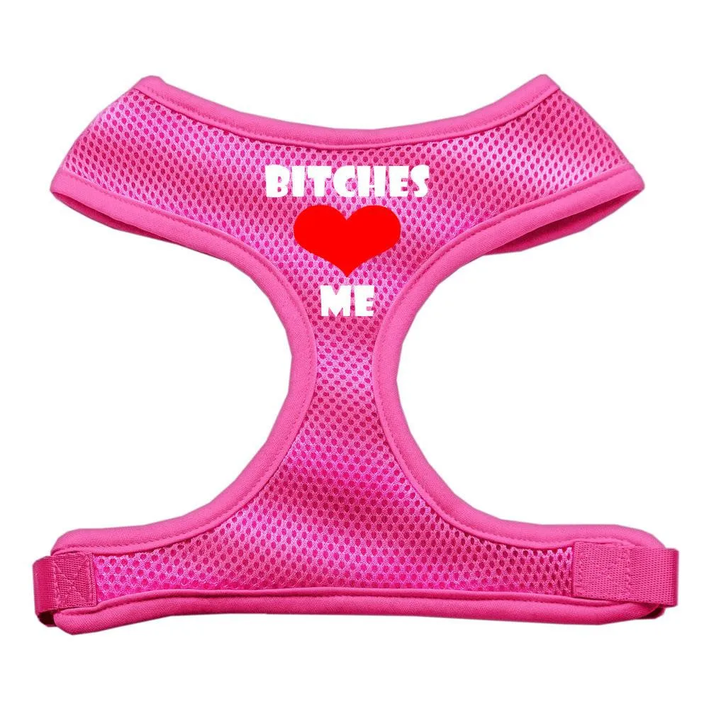 Bitches Love Me Soft Mesh Harnesses Pink Large