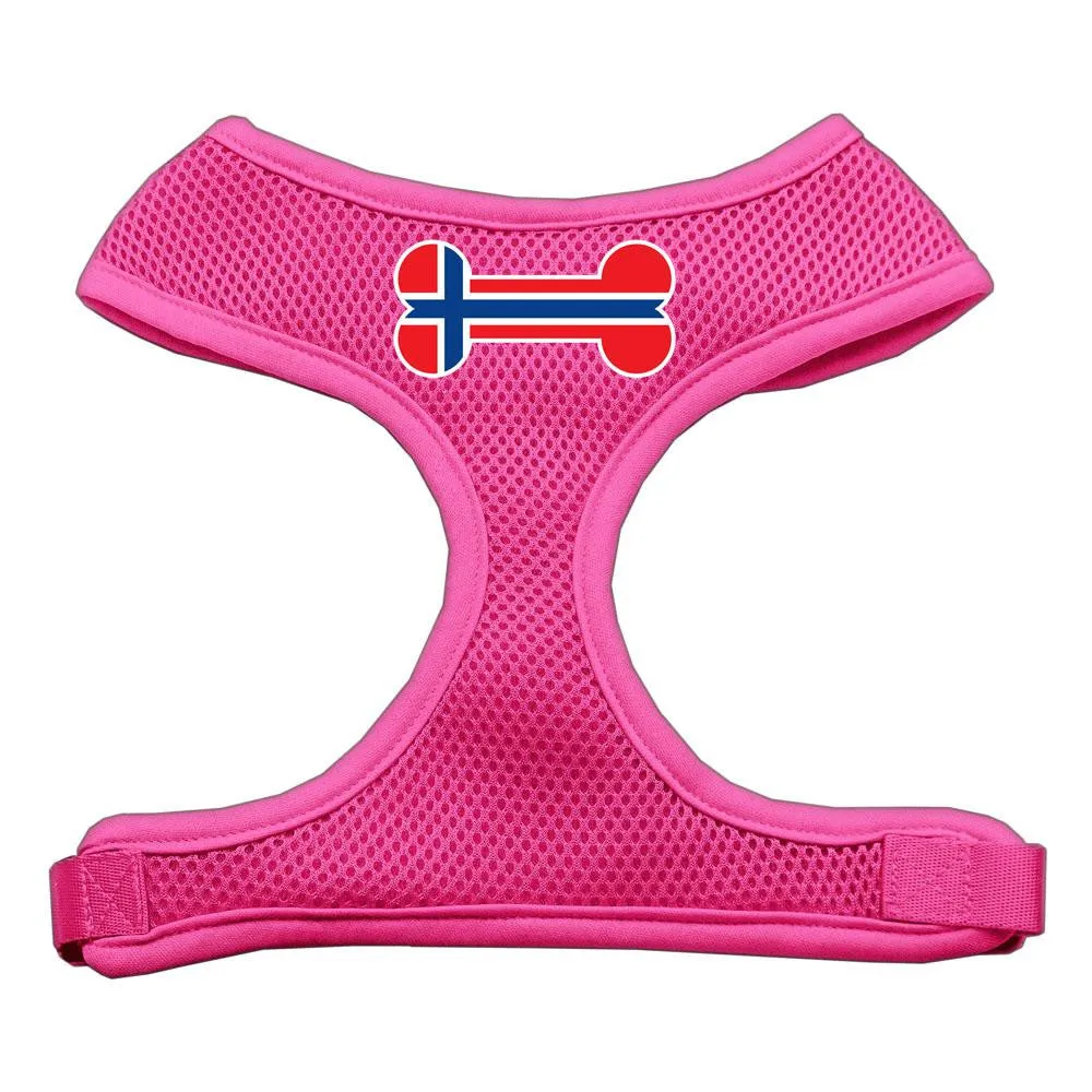 Bone Flag Norway Screen Print Soft Mesh Harness Pink Extra Large