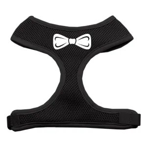 Bow Tie Screen Print Soft Mesh Harness Black Large