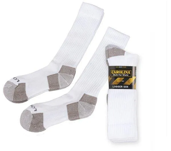 Carolina Men's White Logger Socks