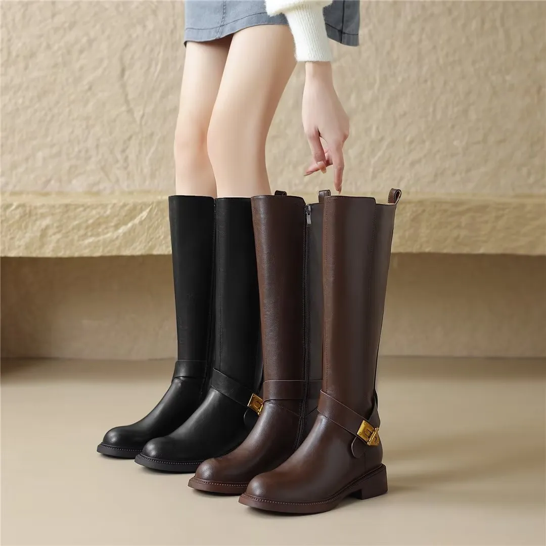 ChicVogue Leather Elegance Winter Boots