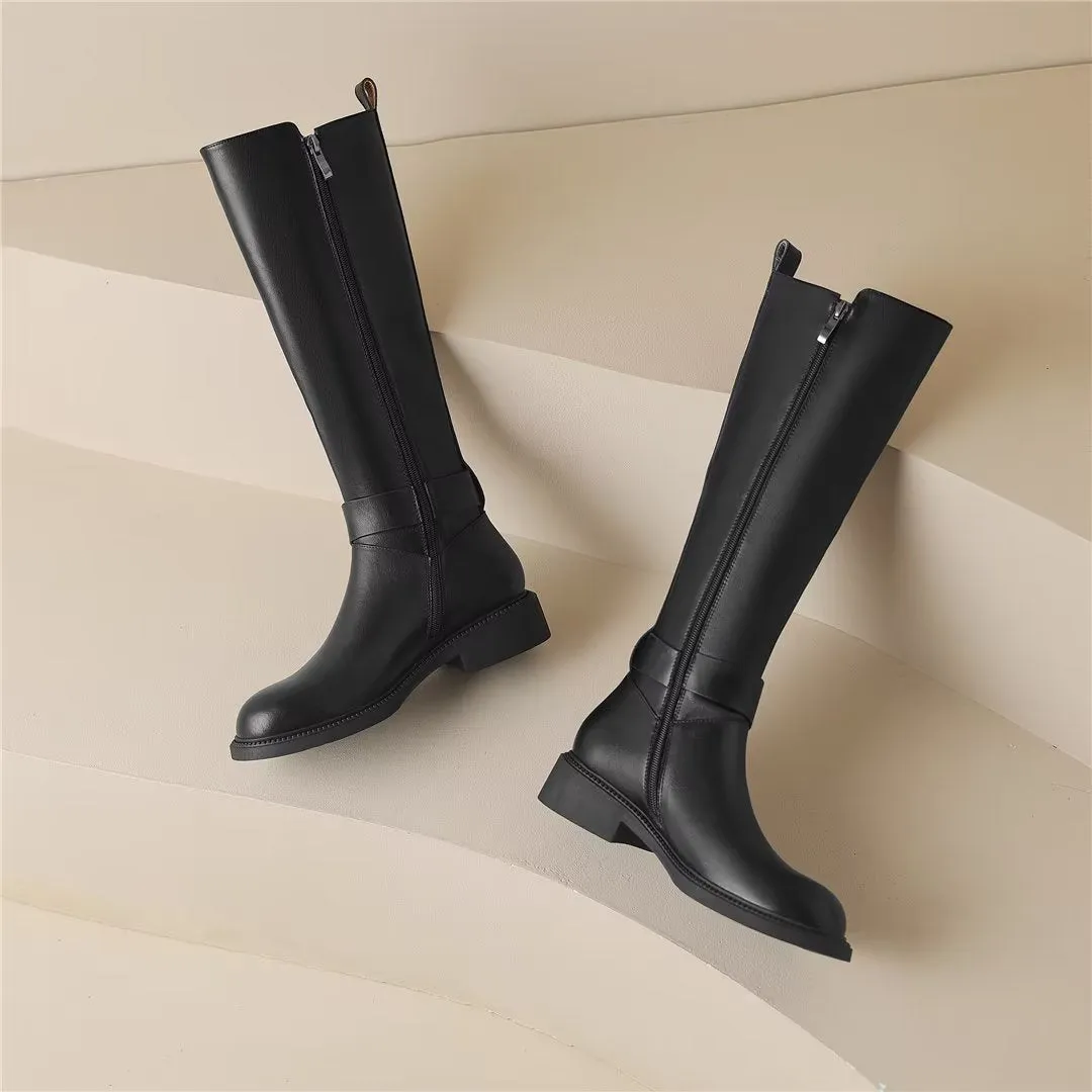 ChicVogue Leather Elegance Winter Boots