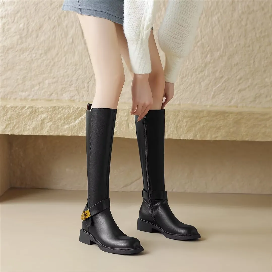 ChicVogue Leather Elegance Winter Boots