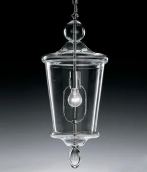 Clear Modern Murano Glass Ceiling Lantern