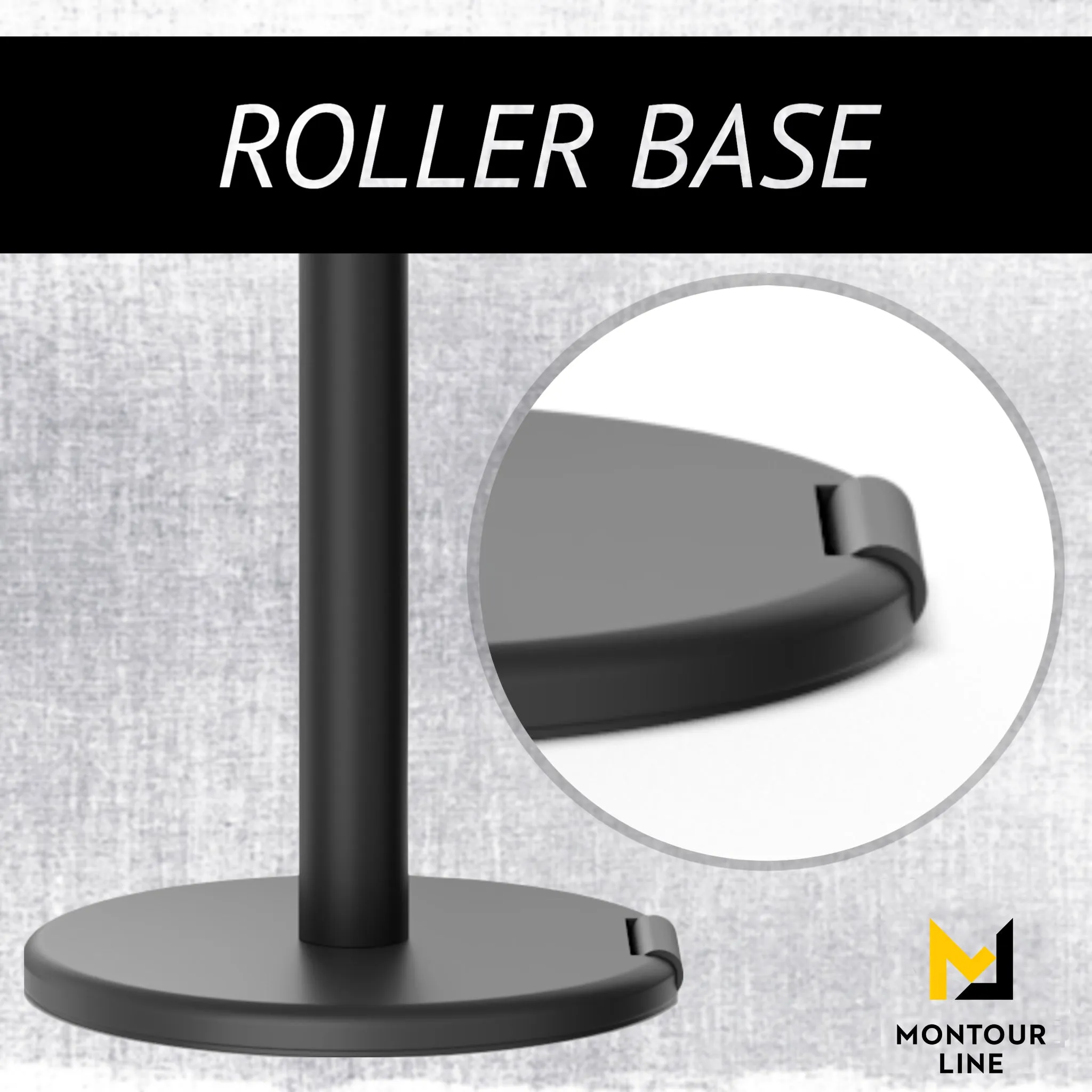 Flat Top Dual Rope Stanchion with Roller Base - Montour Line CELineD