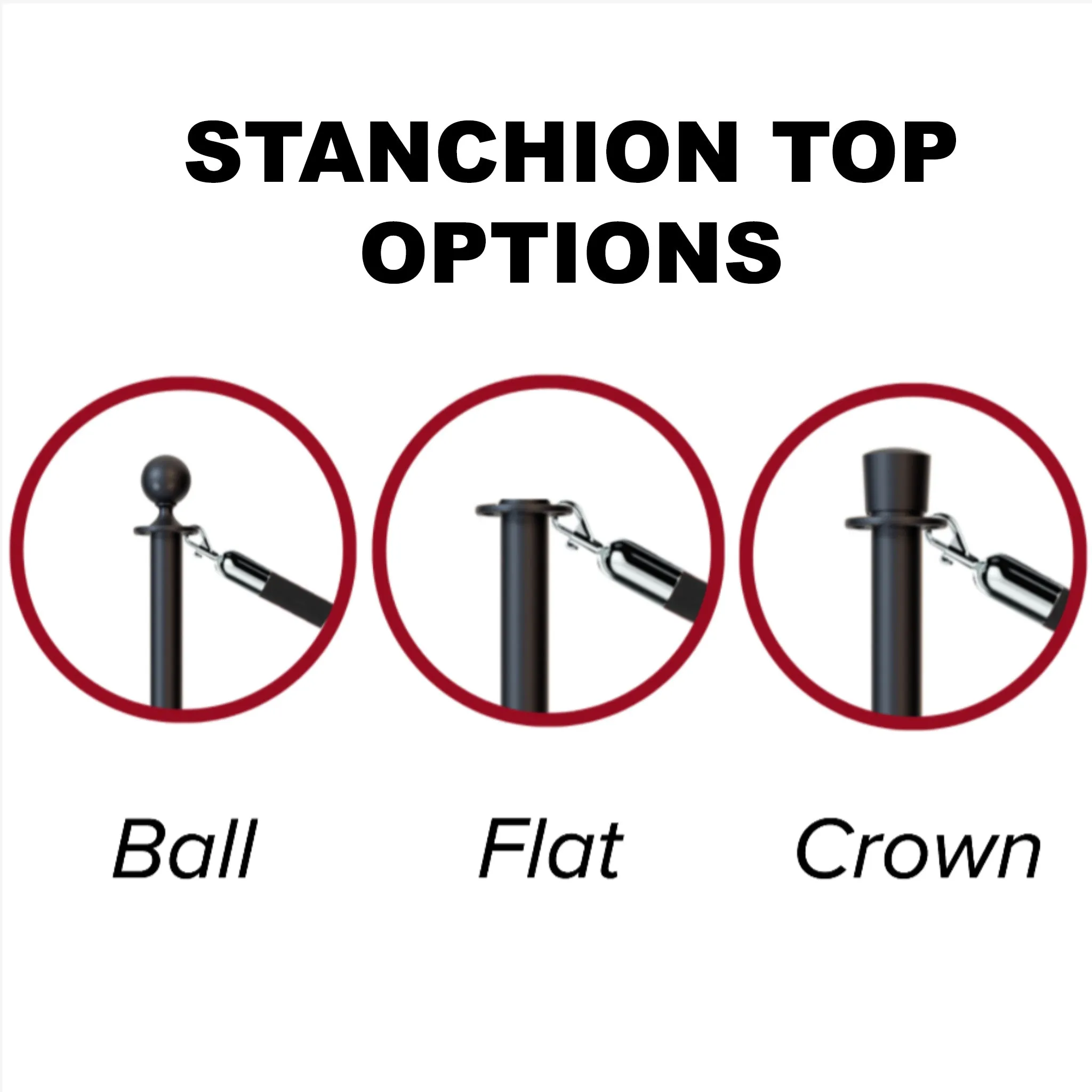 Flat Top Dual Rope Stanchion with Roller Base - Montour Line CELineD