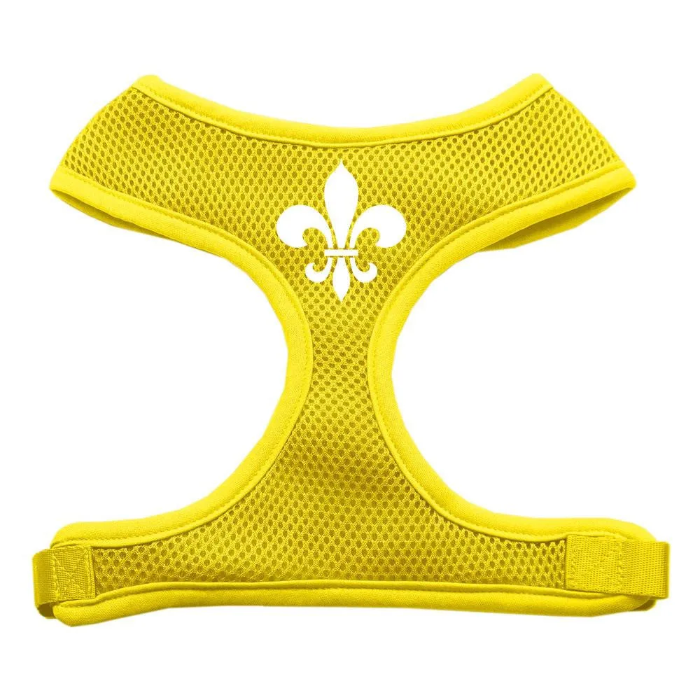 Fleur de Lis Design Soft Mesh Harnesses Yellow Small