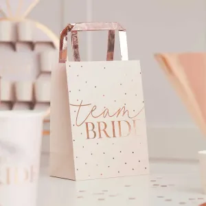 Ginger Ray Team Bride Rose Gold Foiled Hen Party Bags - 5 Pkt