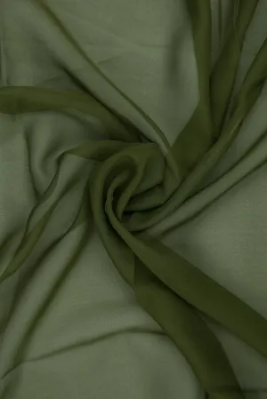 Olive Branch Silk Chiffon Fabric