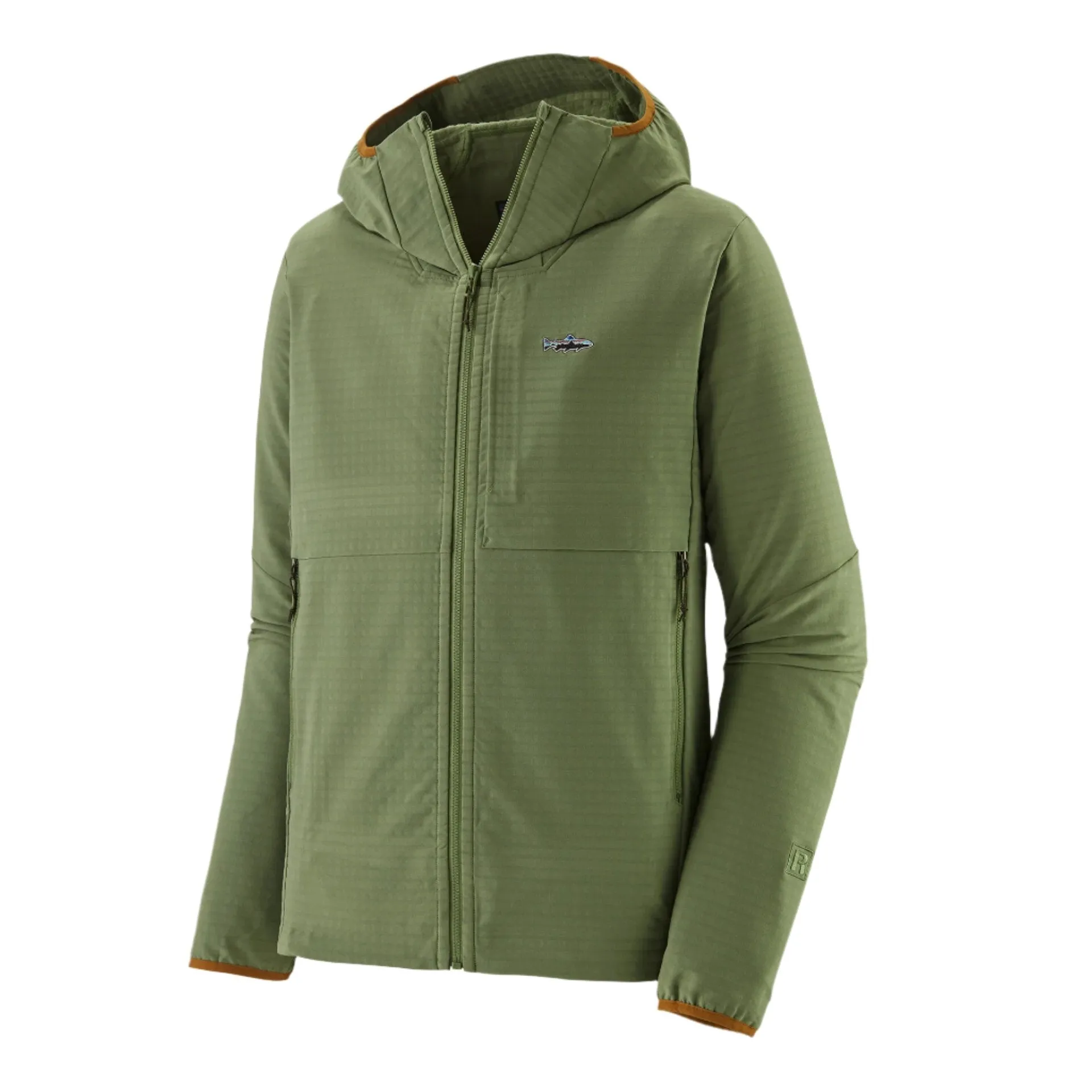 Patagonia Mens R1 TechFace Fitz Roy Trout Hooded Jacket.