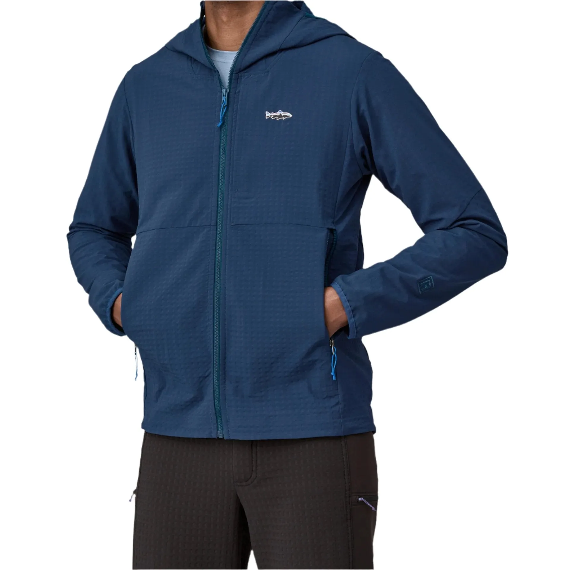 Patagonia Mens R1 TechFace Fitz Roy Trout Hooded Jacket.