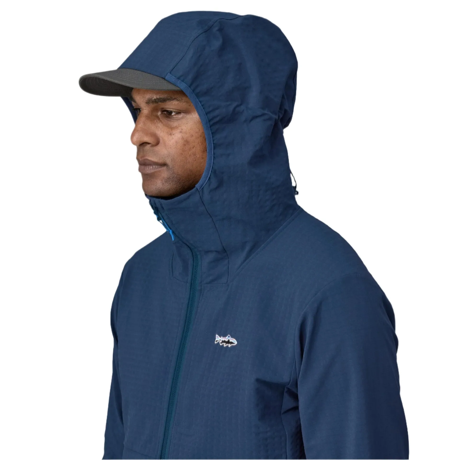 Patagonia Mens R1 TechFace Fitz Roy Trout Hooded Jacket.