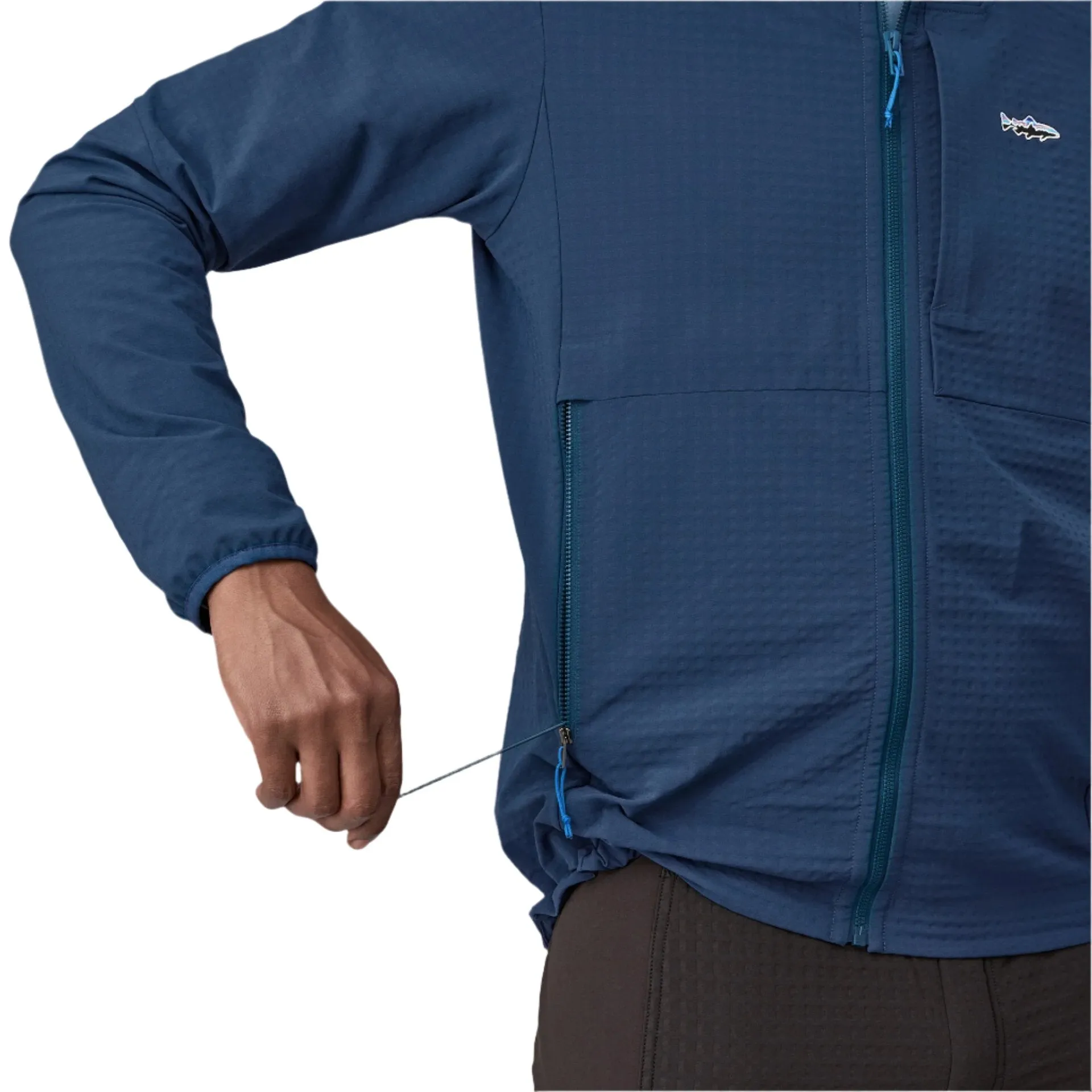 Patagonia Mens R1 TechFace Fitz Roy Trout Hooded Jacket.