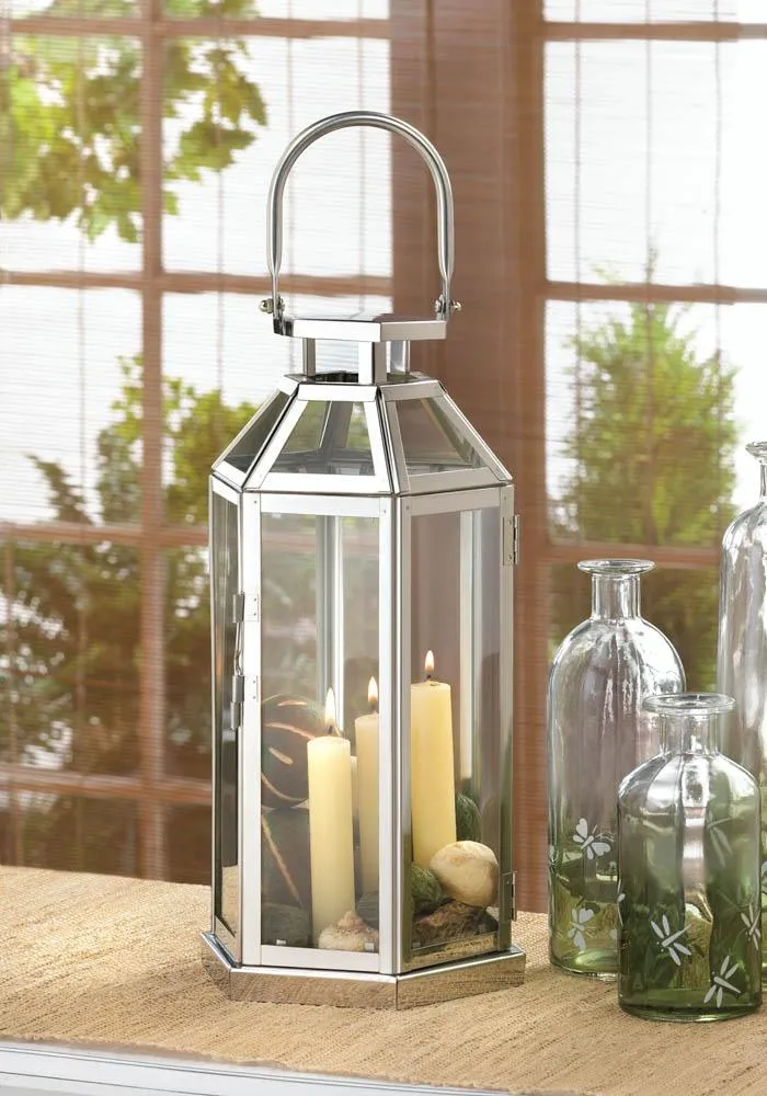 Steel Symmetry Candle Lantern