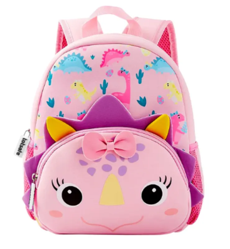 Totsafe 3D Neoprene Animal Backpack: Trixie Triceratops (Pink)